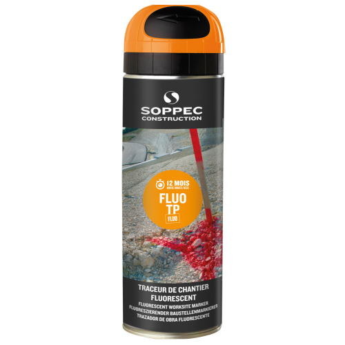 SOPPEC Markierfarbe Fluo T.P., für begrenzten Zeitraum (12 Monate), orange, fluoreszierend, 500 ml / Dose SOPPEC Markierfarbe Fluo T.P., für begrenzten Zeitraum (12 Monate), orange, fluoreszierend, 500 ml / Dose