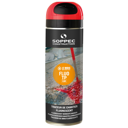 SOPPEC Markierfarbe Fluo T.P., für begrenzten Zeitraum (12 Monate), rot, fluoreszierend, 500 ml / Dose SOPPEC Markierfarbe Fluo T.P., für begrenzten Zeitraum (12 Monate), rot, fluoreszierend, 500 ml / Dose