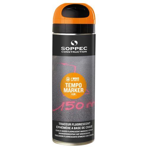 SOPPEC Markierfarbe Tempo Marker, für begrenzten Zeitraum (15 Tage), orange, 500 ml / Dose SOPPEC Markierfarbe Tempo Marker, für begrenzten Zeitraum (15 Tage), orange, 500 ml / Dose