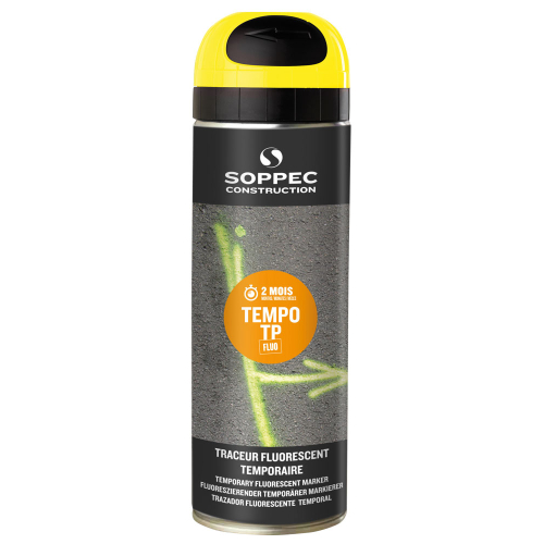 SOPPEC Markierfarbe Tempo T.P., für begrenzten Zeitraum (8 Wochen), gelb, 500 ml / Dose SOPPEC Markierfarbe Tempo T.P., für begrenzten Zeitraum (8 Wochen), gelb, 500 ml / Dose