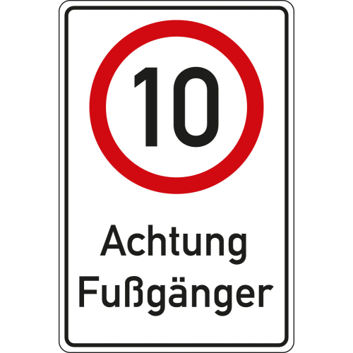 Schild 10km/h Fußgänger,AL RA0,600x900mm Schild 10km/h Fußgänger,AL RA0,600x900mm