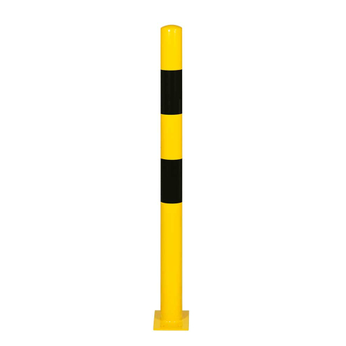 Schutzpfosten XL zum Dübeln, gelb-schwarz, Stahl pulverbeschichtet, Ø 76 mm, 1000 mm, 1 Stück