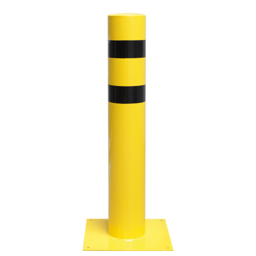Schutzpfosten XXXL zum Aufdübeln, gelb-schwarz, Stahl pulverbeschichtet, Ø 219 mm, 1300 mm, 1 Stück