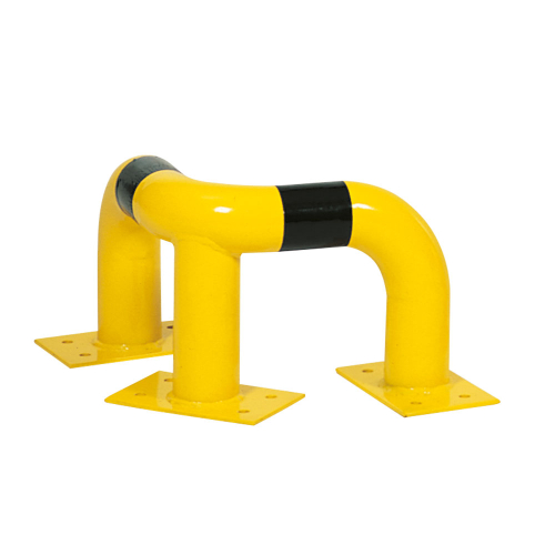 Schutzwinkel, zum Aufdübeln, gelb-schwarz, Stahl pulverbeschichtet, Ø 76 mm, 350 mm x 250 mm, 1 Stück Schutzwinkel, zum Aufdübeln, gelb-schwarz, Stahl pulverbeschichtet, Ø 76 mm, 350 mm x 250 mm, 1 Stück