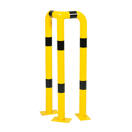 Schutzwinkel, zum Aufdübeln, gelb-schwarz, Stahl pulverbeschichtet, Ø 76 mm, 350 mm x 1150 mm, 1 Stück Schutzwinkel, zum Aufdübeln, gelb-schwarz, Stahl pulverbeschichtet, Ø 76 mm, 350 mm x 1150 mm, 1 Stück