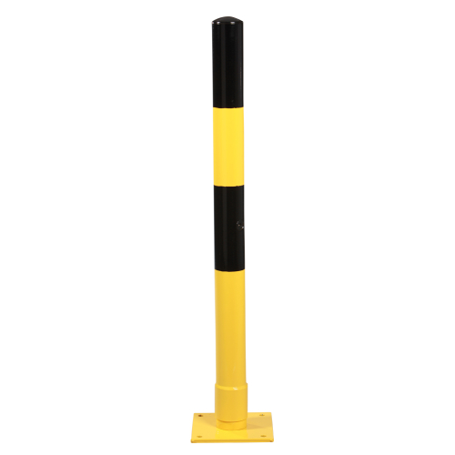 Sperrpfosten Flex zum Aufdübeln, gelb-schwarz, kunststoffbeschichteter Stahl, Ø 76 mm, 1000 mm, 1 Stück