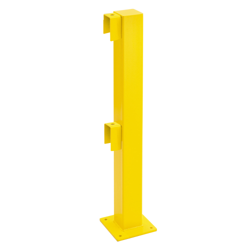 Standpfosten Anfang/EndeRammschutz-Standpfosten Anfang/Ende zum Aufdübeln, gelb, kunststoffbeschichteter Stahl, 1000 mm, 1 Stück,ge,ST,1000mm
