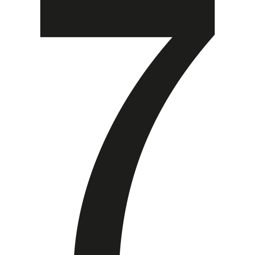 Stanzziffer 7, Schrifthöhe 75 mm, schwarz, Folie selbstklebend, 10 St./Verpackungseinheit Stanzziffer 7, Schrifthöhe 75 mm, schwarz, Folie selbstklebend, 10 St./Verpackungseinheit