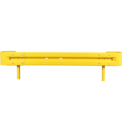Start-Set Stahlschutzplanken Typ B, zum Einrammen, gelb, Stahl feuerverzinkt, 2 m