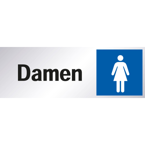Türaufkleber: Damen, Symbol mit Text, Folie selbstklebend, 210 x 74 mm, 1 Stück