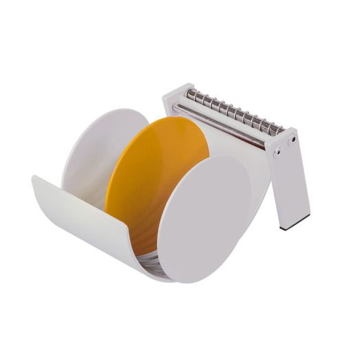 Tisch-Etikettenspender speziell für Büroräume, mit Trenner, Nutzbreite 75 mm Tisch-Etikettenspender speziell für Büroräume, mit Trenner, Nutzbreite 75 mm