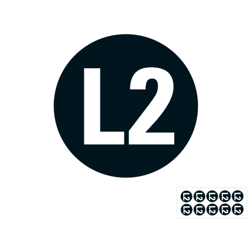 Produkt Hauptbild von Leiterkennzeichen: Wechselstromnetz L2, schwarz-weiß, versch. Materialien, Größen und Lieferformen