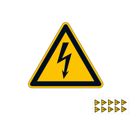 Produkt Hauptbild von Warnschild: Warnung vor elektrischer Spannung, Blitzpfeil, ASR/ISO, versch.  Folien, Schenkellängen & Lieferformen