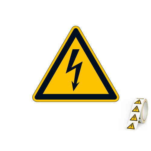 Produkt Hauptbild von Warnschild: Warnung vor elektrischer Spannung, Blitzpfeil, ASR/ISO, Folie selbstklebend, versch.  Schenkellängen und Lieferformen