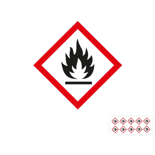 Produkt Hauptbild von Gefahrensymbol: GHS02 Flamme, Folie selbstklebend, versch. Größen & Lieferformen