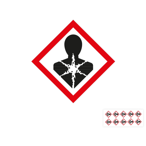 Produkt Hauptbild von Gefahrensymbol: GHS08 Gesundheitsgefahr, Folie selbstklebend, versch. Größen und Lieferformen