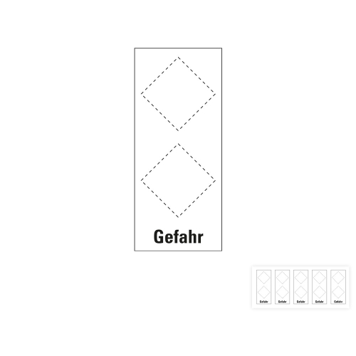 Produkt Hauptbild von Grundplakette Gefahr, für 2 GHS-Piktogramme, Folie selbstklebend, versch. Größen und Lieferformen