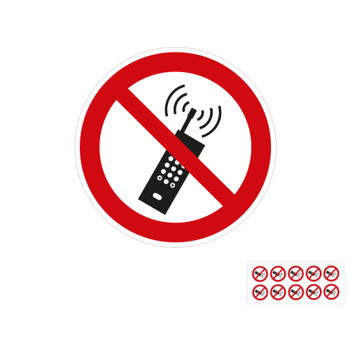 Produkt Hauptbild von Verbotsschild: Mobiltelefone verboten, ASR/ISO, versch. Materialien, Größen und Lieferformen