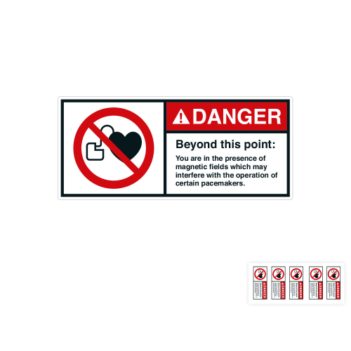 Produkt Hauptbild von ANSI-Aufkleber: DANGER Beyond this point: [...], UL-anerkannt, ANSI Z535-4, Folie selbstklebend, versch. Größen