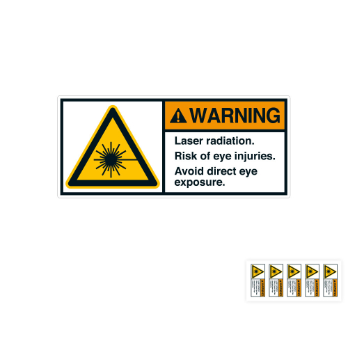 Produkt Hauptbild von ANSI-Aufkleber: WARNING Laser radiation [...], UL-anerkannt, ANSI Z535-4, Folie selbstklebend, versch. Größen