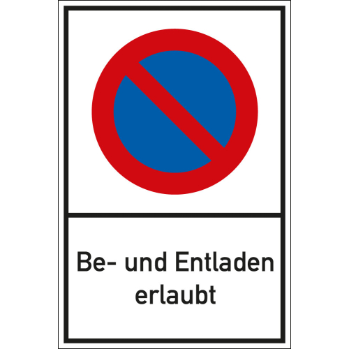 Verb.schild Be-/Entladen,AL,400x600mm Verb.schild Be-/Entladen,AL,400x600mm