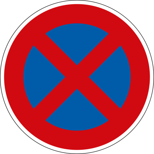 Verkehrszeichen-Nr. 283, Absolutes Halteverbot, Aluminium reflektierend RA1, Ø 420 mm, 1 Stück