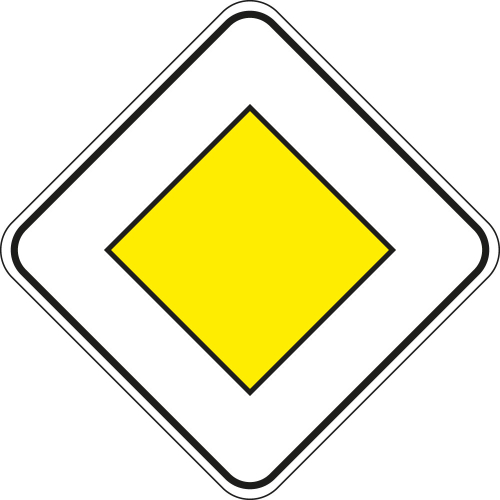 Verkehrszeichen-Nr. 306, Vorfahrtsstraße, Aluminium reflektierend RA1, 600 x 600 mm, 1 Stück Verkehrszeichen-Nr. 306, Vorfahrtsstraße, Aluminium reflektierend RA1, 600 x 600 mm, 1 Stück