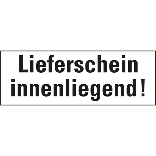 Verpackungsetikett: Lieferschein innenliegend!, weiß, permanent haftendes Haftpapier, 147 mm x 50 mm, 250 St./Rolle Verpackungsetikett: Lieferschein innenliegend!, weiß, permanent haftendes Haftpapier, 147 mm x 50 mm, 250 St./Rolle