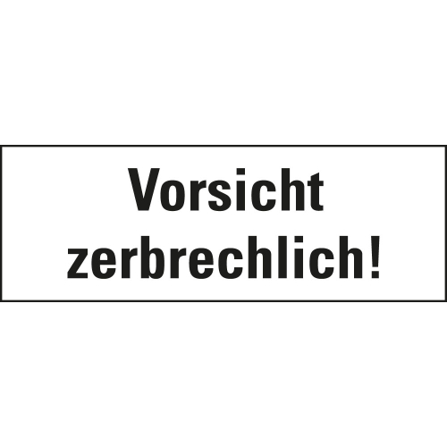 Verpackungsetikett: Vorsicht, zerbrechlich!, weiß, permanent haftendes Haftpapier, 147 mm x 50 mm, 250 St./Rolle
