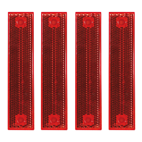 Warn-Reflektor, mit Schraubloch, rot, Kunststoff, 41 mm x 182 mm, 4 St. / Verpackungseinheit Warn-Reflektor, mit Schraubloch, rot, Kunststoff, 41 mm x 182 mm, 4 St. / Verpackungseinheit
