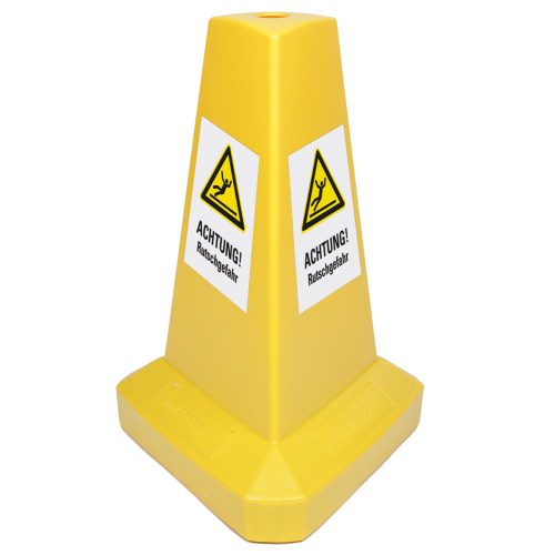 Warnaufsteller schwer: Achtung! Rutschgefahr, Symbol und Text, dreiseitig, Polypropylen, 400 x 540 mm, 1 Stück