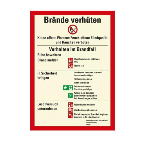 Betriebsaushang: Brandschutzordnung gemäß DIN 14096 Teil A Handfeuermelder, weiß-rot, Kunststoff, 210 mm x 297 mm, 1 Stück Betriebsaushang: Brandschutzordnung gemäß DIN 14096 Teil A Handfeuermelder, weiß-rot, Kunststoff, 210 mm x 297 mm, 1 Stück