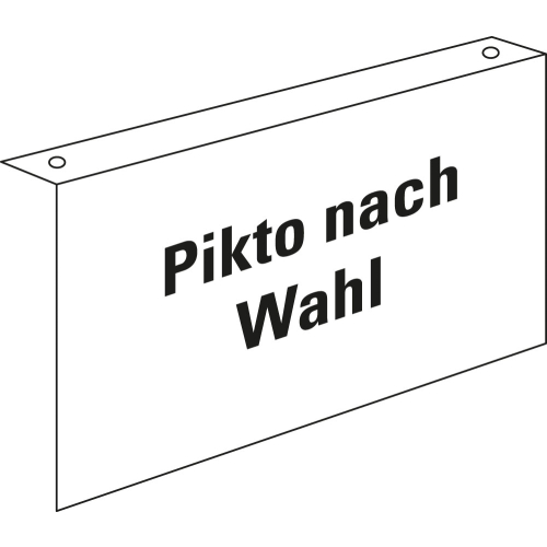 Fahnenschild blanko zum Abhängen von der Decke, Kunststoff, 400 x 200 mm, 1 Stück
