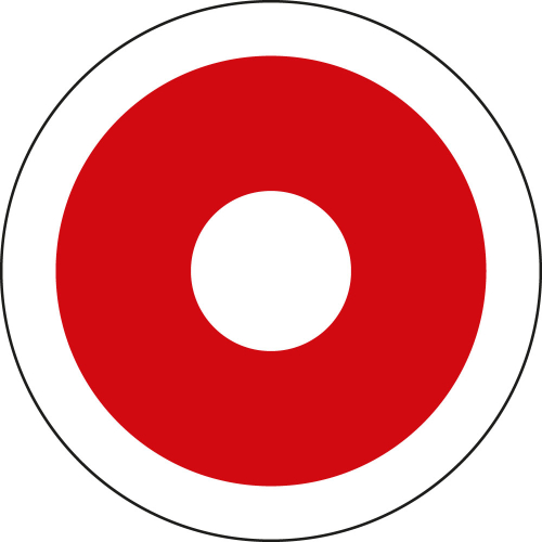 Feuerwehrschild: Brandmelder, weiß-rot, DIN 4066, Folie selbstklebend oder Kunststoff, Ø 65 mm, nur als Einzelstück