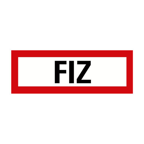Feuerwehrschild: FIZ, weiß-rot, DIN 4066, Folie selbstklebend, 297 mm x 105 mm, 1 Stück Feuerwehrschild: FIZ, weiß-rot, DIN 4066, Folie selbstklebend, 297 mm x 105 mm, 1 Stück