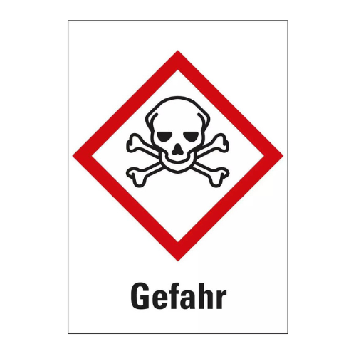 Gefahrensymbol: GHS06 Totenkopf mit Signalwort Gefahr, Folie selbstklebend, 52 x 74 mm, 1 Stück Gefahrensymbol: GHS06 Totenkopf mit Signalwort Gefahr, Folie selbstklebend, 52 x 74 mm, 1 Stück