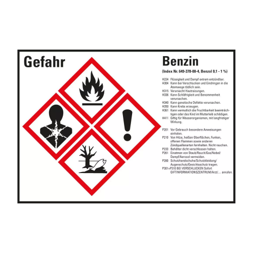 Gefahr Benzin Gefahr Benzin