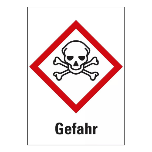 Gefahrensymbol: GHS06 Totenkopf mit Signalwort Gefahr, Folie selbstklebend, 148 x 210 mm, 1 Stück Gefahrensymbol: GHS06 Totenkopf mit Signalwort Gefahr, Folie selbstklebend, 148 x 210 mm, 1 Stück