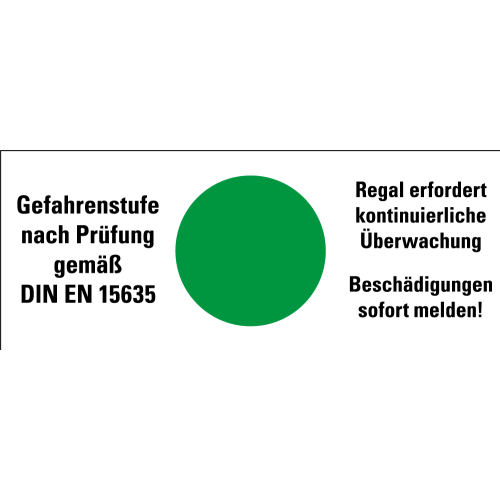 Hinweisschild: Gefahrenstufe grün, Standardfolie, 100 x 40 mm, Bogen Hinweisschild: Gefahrenstufe grün, Standardfolie, 100 x 40 mm, Bogen