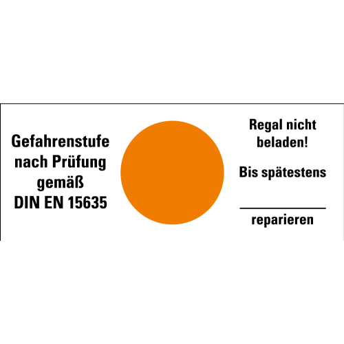 Hinweisschild: Gefahrenstufe orange, Standardfolie, 100 x 40 mm, Bogen Hinweisschild: Gefahrenstufe orange, Standardfolie, 100 x 40 mm, Bogen