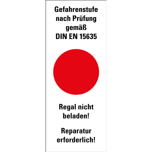 Hinweisschild: Gefahrenstufe rot, Standardfolie, 40 x 100 mm, Bogen Hinweisschild: Gefahrenstufe rot, Standardfolie, 40 x 100 mm, Bogen