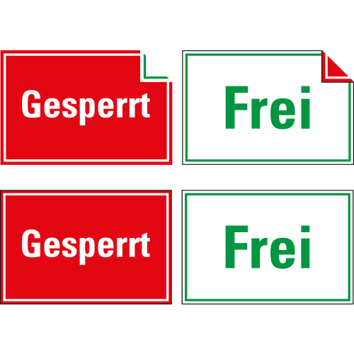 Hinweisschild Frei / Gesperrt, Doppelseitig, weiß-grün / rot-weiß