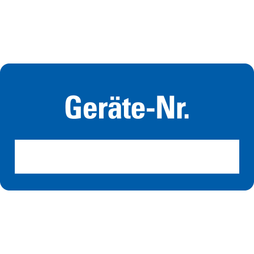 Inventaretikett: Geräte-Nr.. Zeile zum Selbstbeschriften, fälschungssichere Folie