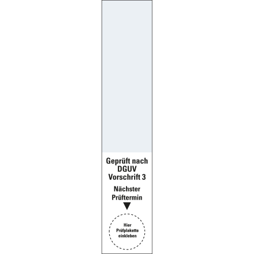 Kabelgrundplakette Geprüft nach DGUV Vorschrift 3, Nächster Prüftermin Kabelgrundplakette Geprüft nach DGUV Vorschrift 3, Nächster Prüftermin