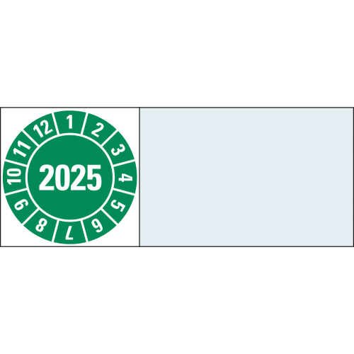 Kabelprüfplakette 2025, grün Kabelprüfplakette 2025, grün