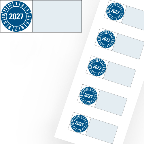 Kabelprüfplakette 2027, Bogen Kabelprüfplakette 2027, Bogen