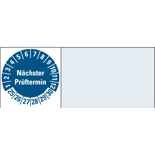 Kabelprüfplakette Nächster Prüftermin, 25-30, blau, Heft Kabelprüfplakette Nächster Prüftermin, 25-30, blau, Heft