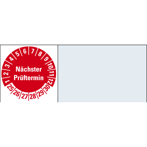 Kabelprüfplakette Nächster Prüftermin, 25-30, rot, Heft Kabelprüfplakette Nächster Prüftermin, 25-30, rot, Heft