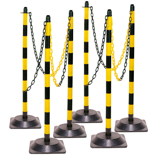 Kettenständer-Set Mobil, 6 Pfosten, 10 m Kunststoffkette, versch. Farben
