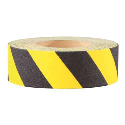 m2-Antirutschbelag für strukturierte Flächen, Rutschhemmung R 13, gelb-schwarz, ASR, DGUV, selbstklebend, 50 mm, 18,3 m / Rolle
